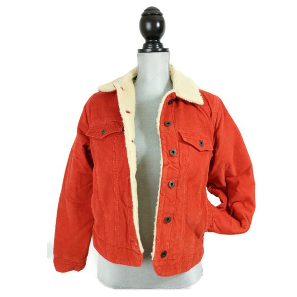 LL Bean Sherpa Lined Jacket Womens XS Corduroy - Picture 2 of 12